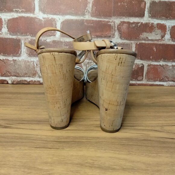 Coach Wedges Womens Size 9.5 Easy On Platform Heeled Sandals Signature C Style - Picture 3 of 8